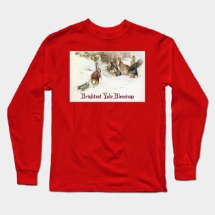 Yule Greetings Rabbits - Beatrix Potter Long Sleeve T-Shirt